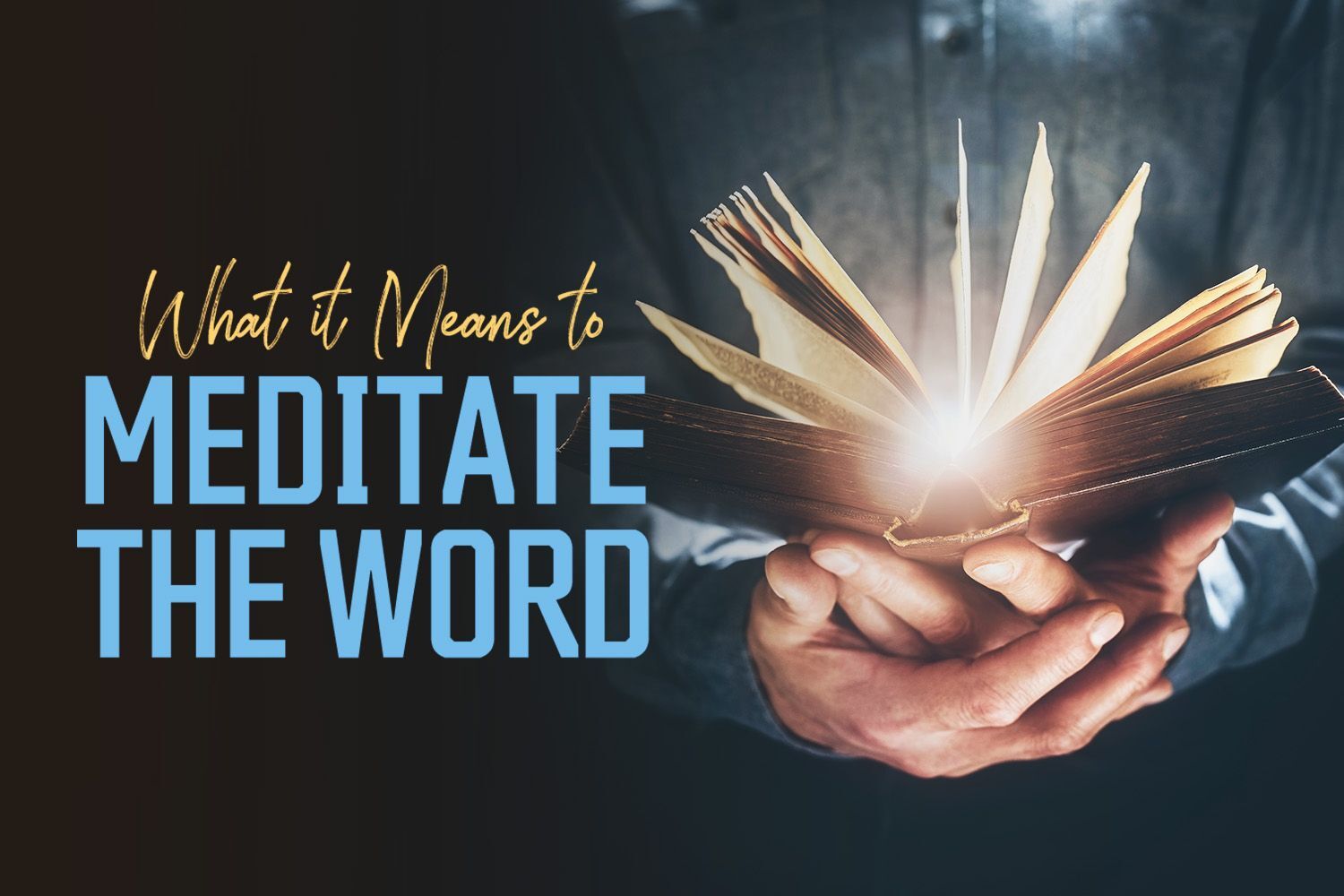 Hands holding a Bible by the blog title