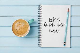 KCM's Quick Help List