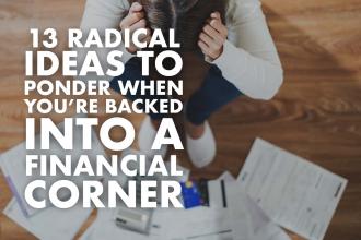 13 Radical Ideas to Ponder When Backed in a Financial Corner